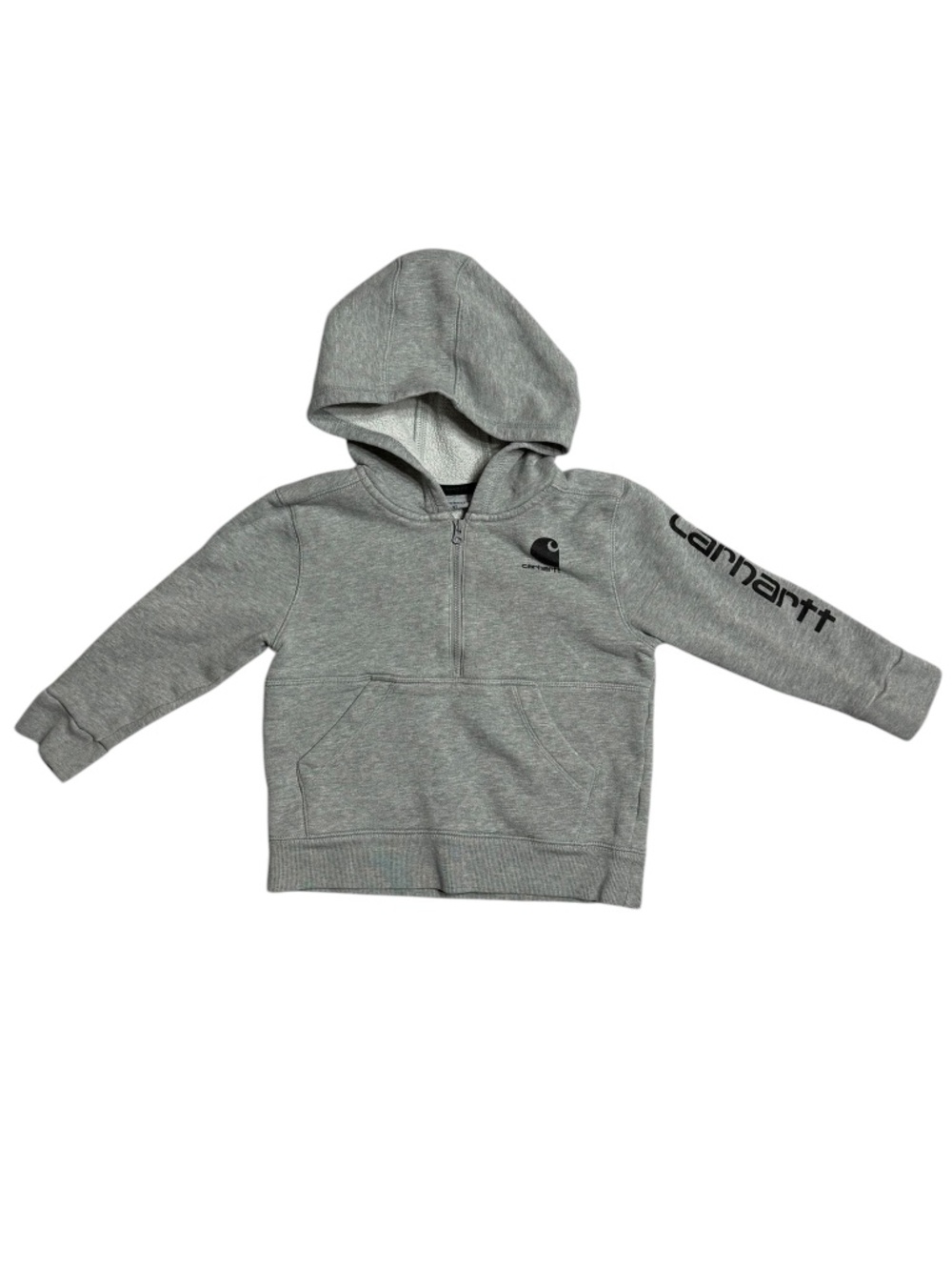 Carhartt Toddler Boys Grey Half Zip Hooded Sweatshirt Size 4T